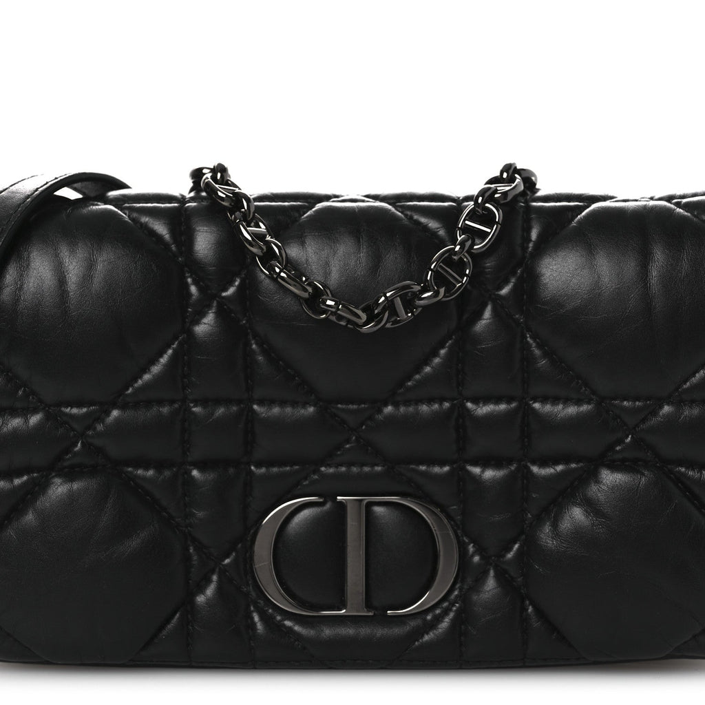 Calfskin Macrocannage Mini Caro Bag Black