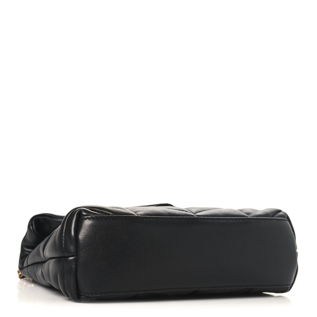 Lambskin Quilted Toy Loulou Puffer Monogram Chain Satchel Black