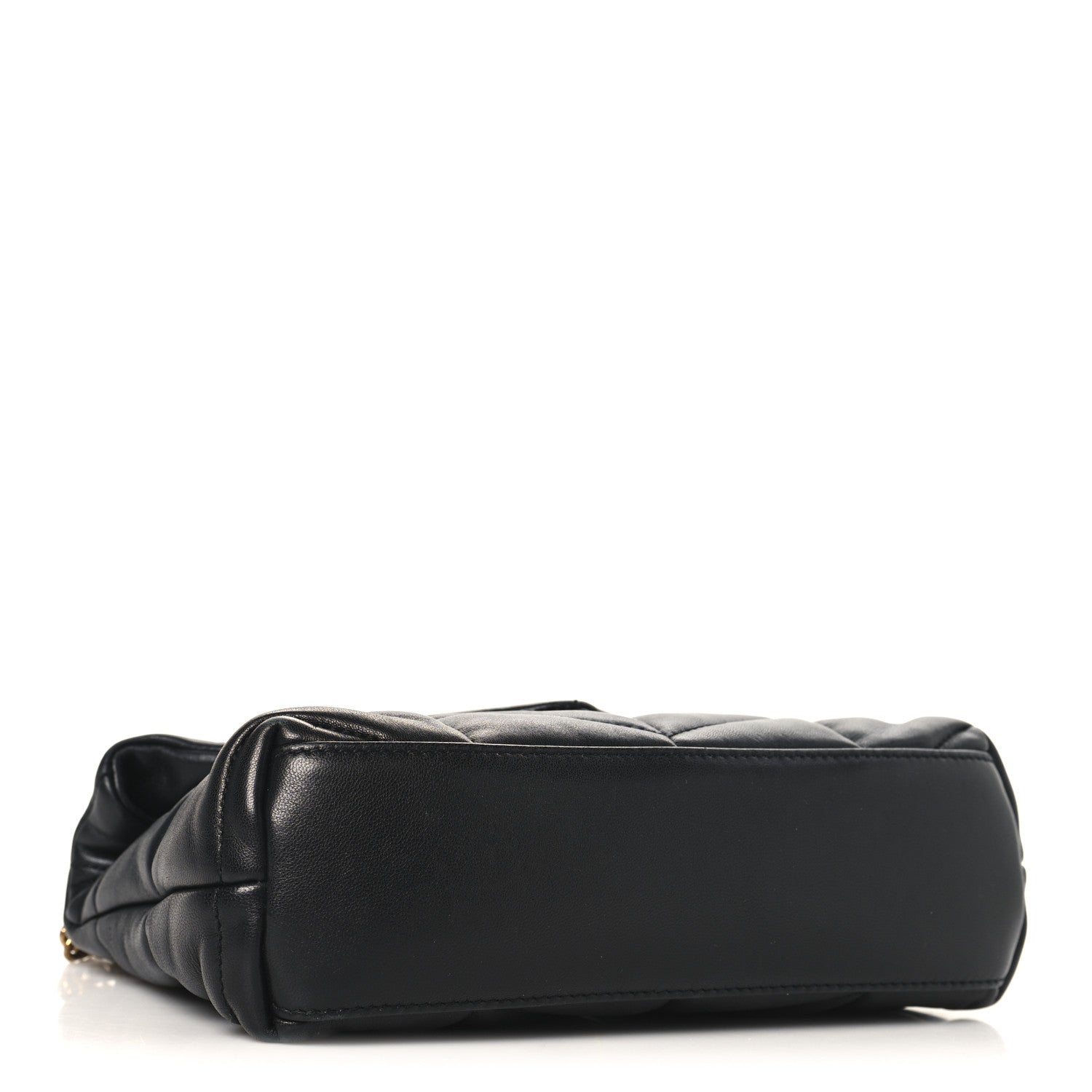 Lambskin Quilted Toy Loulou Puffer Monogram Chain Satchel Black