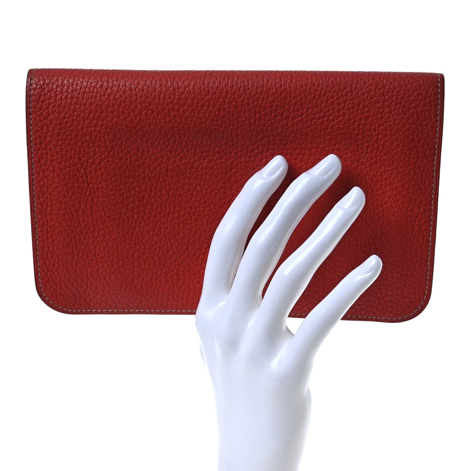 Togo Dogon Duo Wallet Rouge Garance Gris Mouette