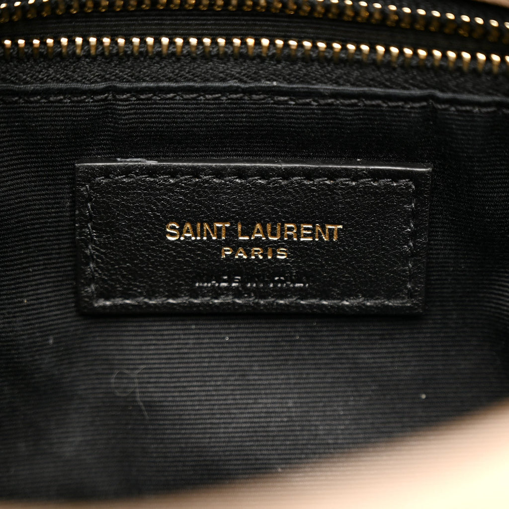 Lambskin Quilted Toy Loulou Puffer Monogram Chain Satchel Dark Beige