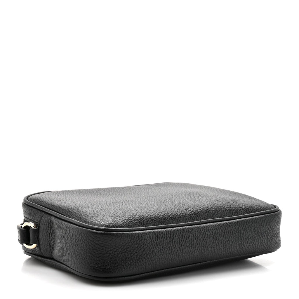 Pebbled Calfskin Shoulder Bag  Black