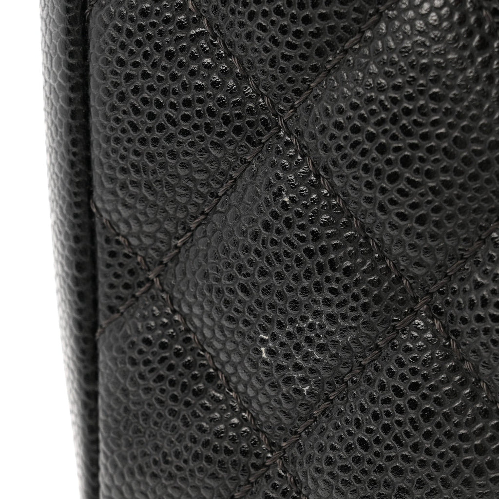 Caviar Quilted Grand Shopping Tote GST Black