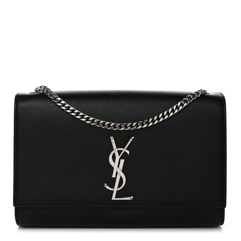 Grain De Poudre Medium Classic Monogram Kate Satchel Black