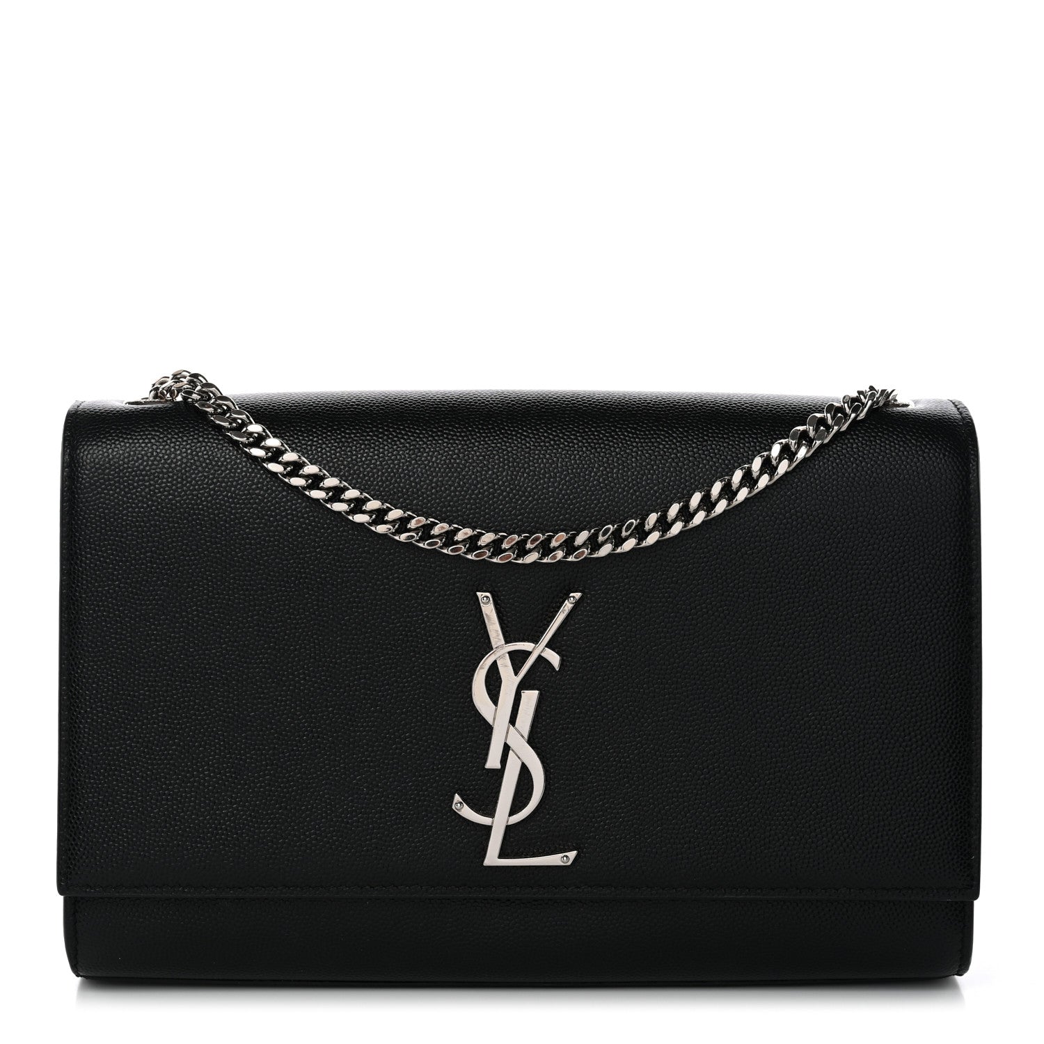 Grain De Poudre Medium Classic Monogram Kate Satchel Black