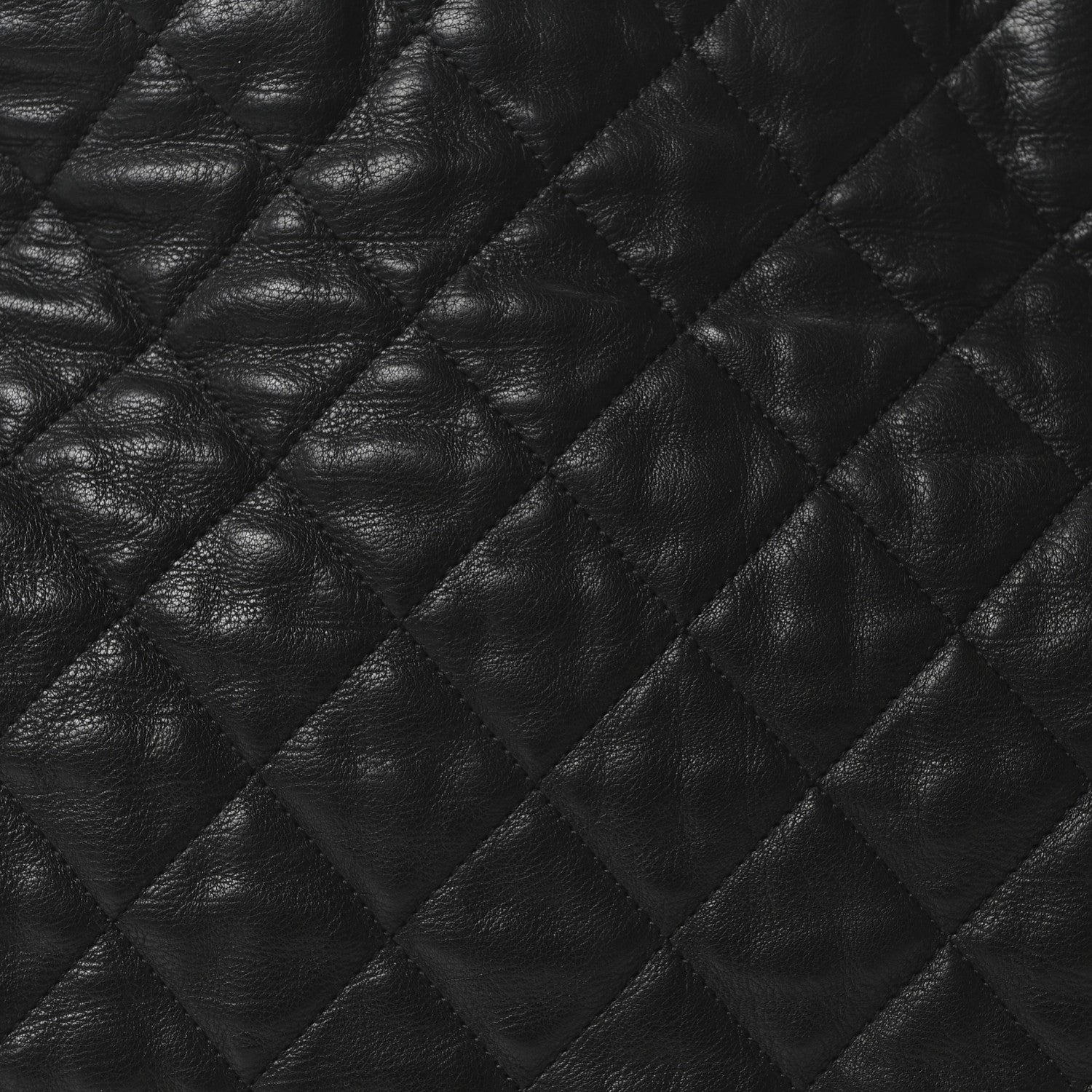 Calfskin Quilted Large Chain Me Hobo Black