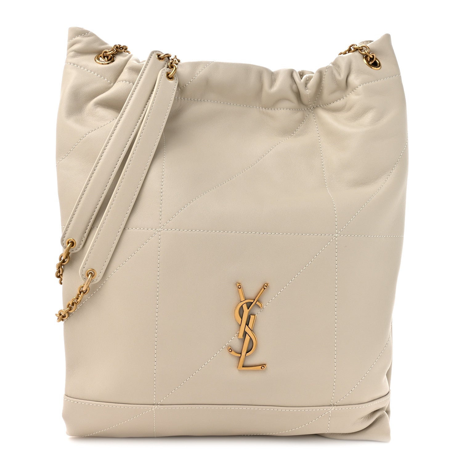 Lambskin Matelasse Monogram Medium Jamie 4.3 Pochon Crema Soft