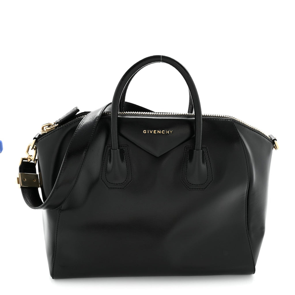 Shiny Lord Calfskin Medium Antigona Black
