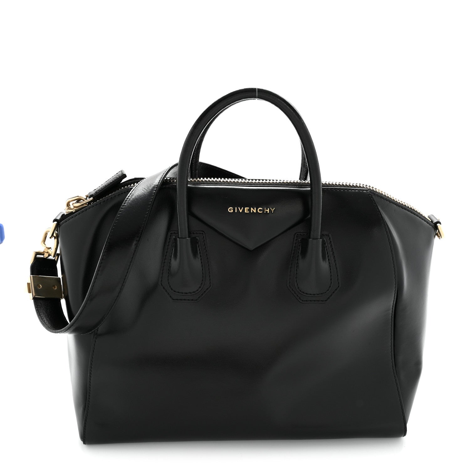 Shiny Lord Calfskin Medium Antigona Black