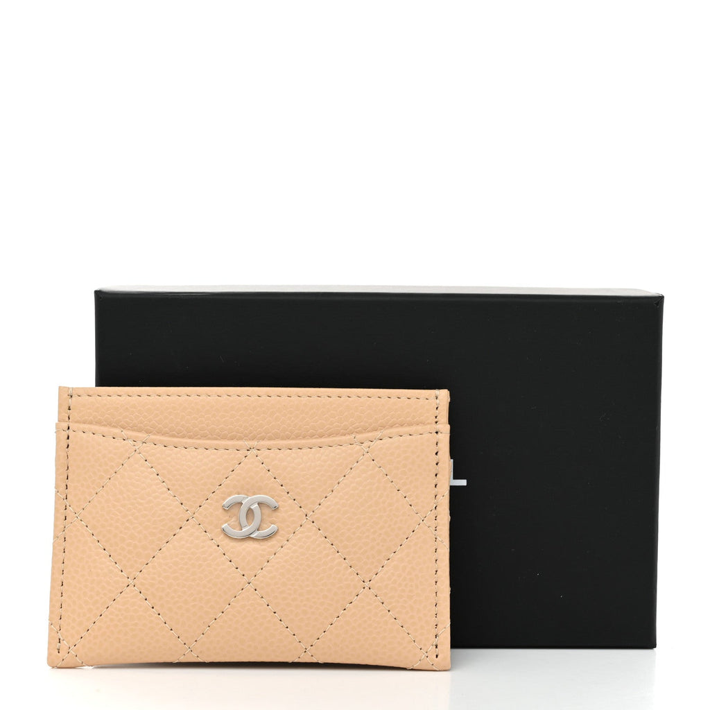 Caviar Quilted  Holder Beige