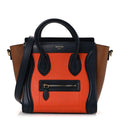 Elephant Calfskin Nano Tri-Color Luggage Bright Orange