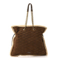Suede Shearling Quilted Le Pochon Natural Tan