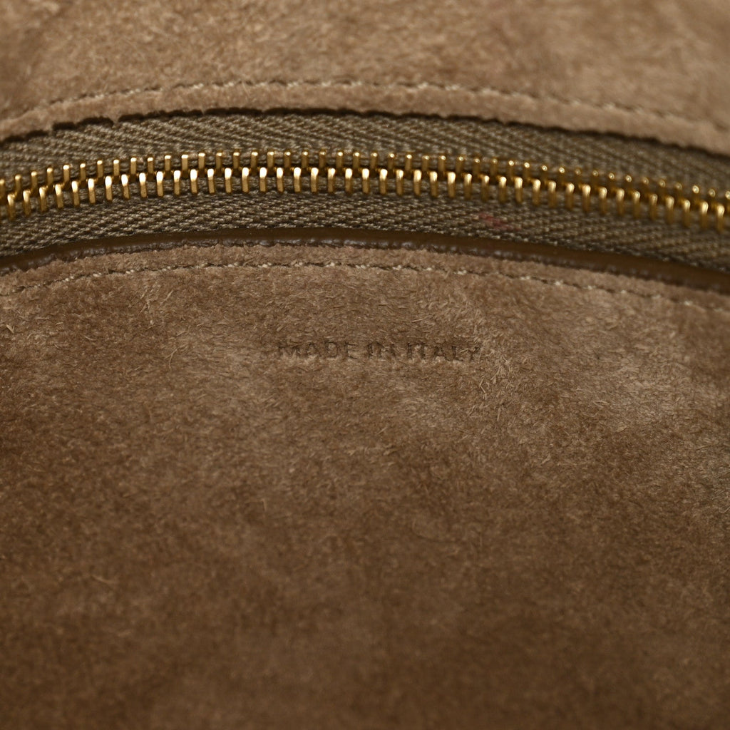 Soft Grained Calfskin Sangle Bucket Bag Taupe