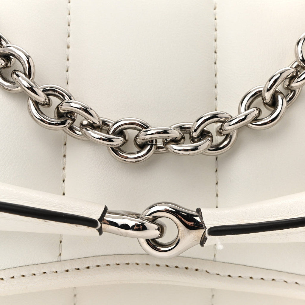 Nappa Vertical Matelasse Small Maxi Horsebit Chain Shoulder Bag Great White