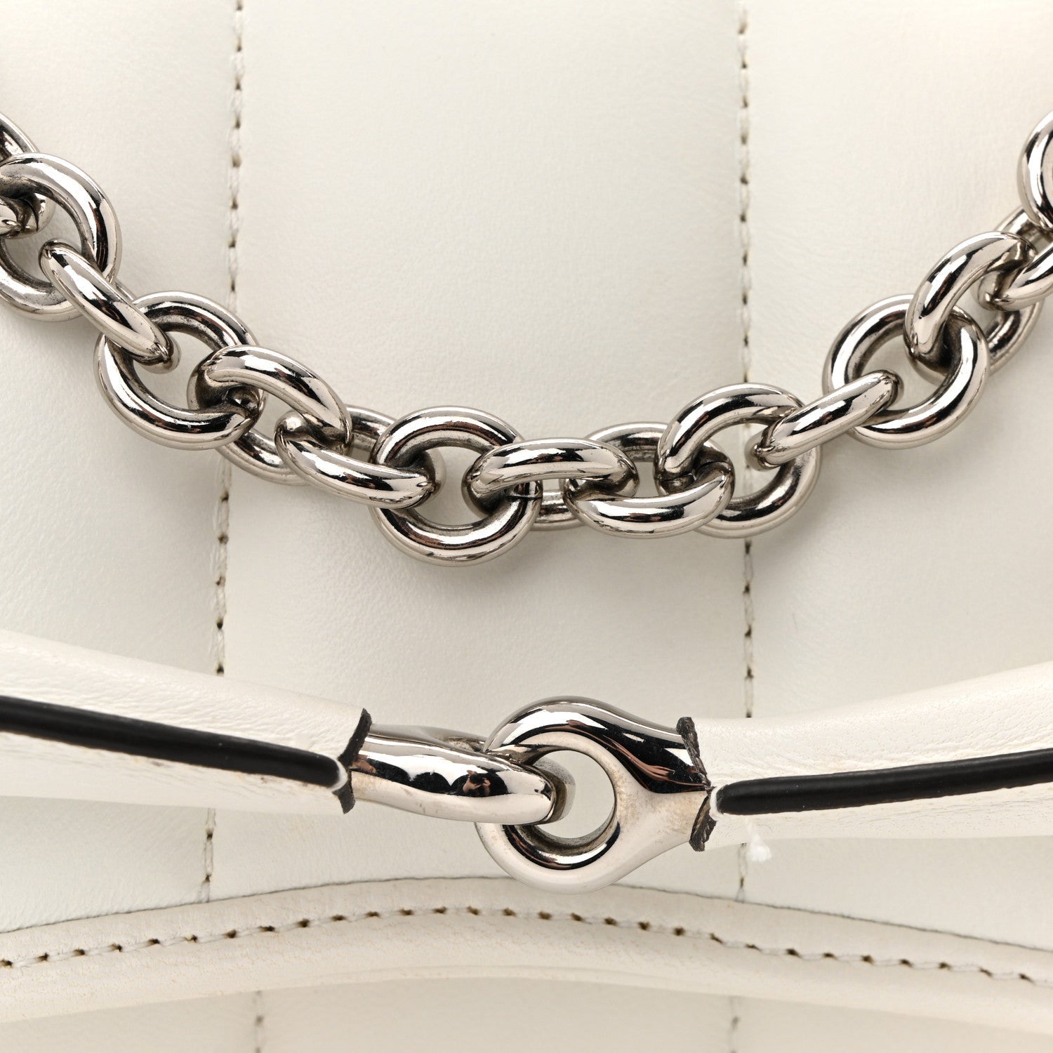 Nappa Vertical Matelasse Small Maxi Horsebit Chain Shoulder Bag Great White