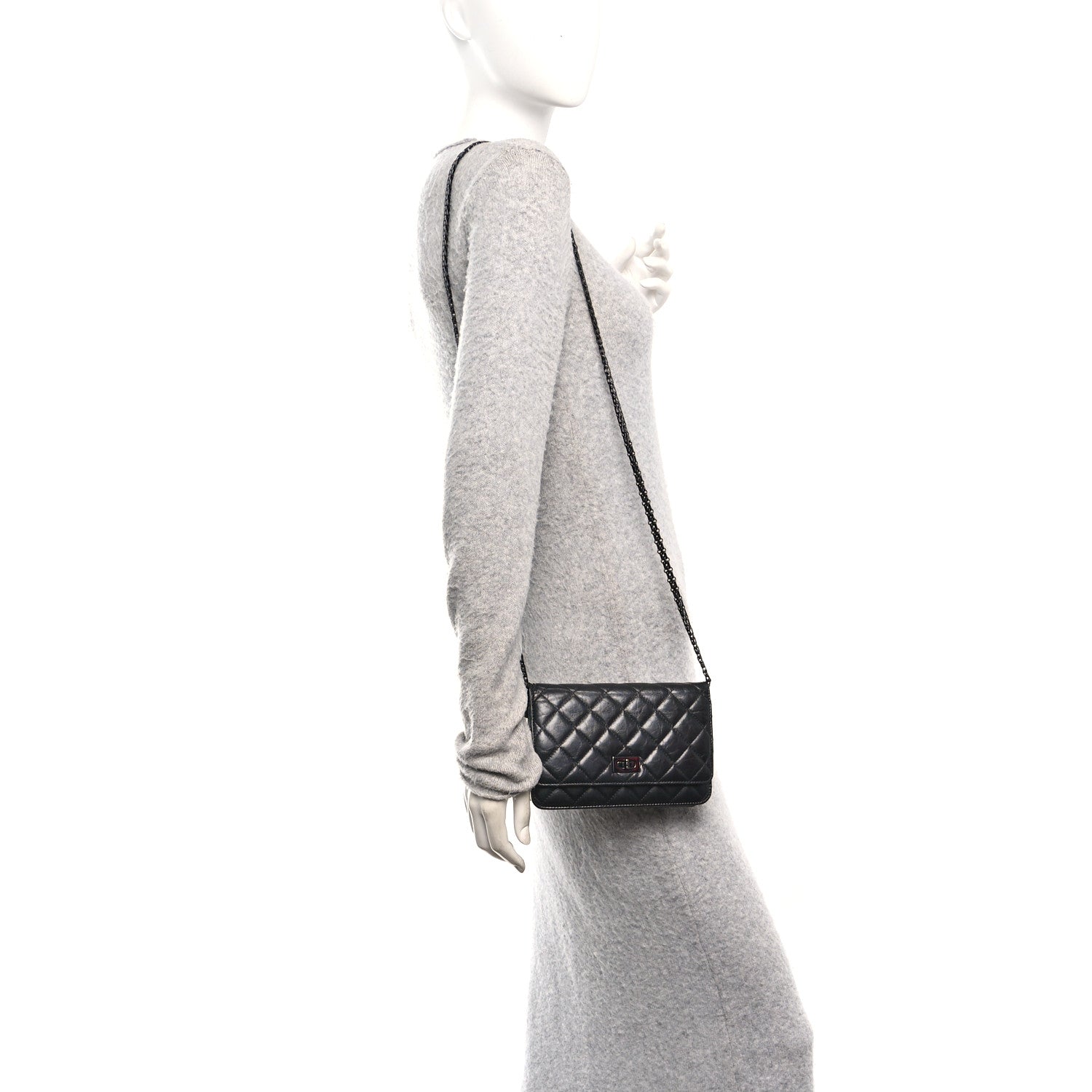 Aged Calfskin Quilted Reissue Wallet On Chain WOC So Black