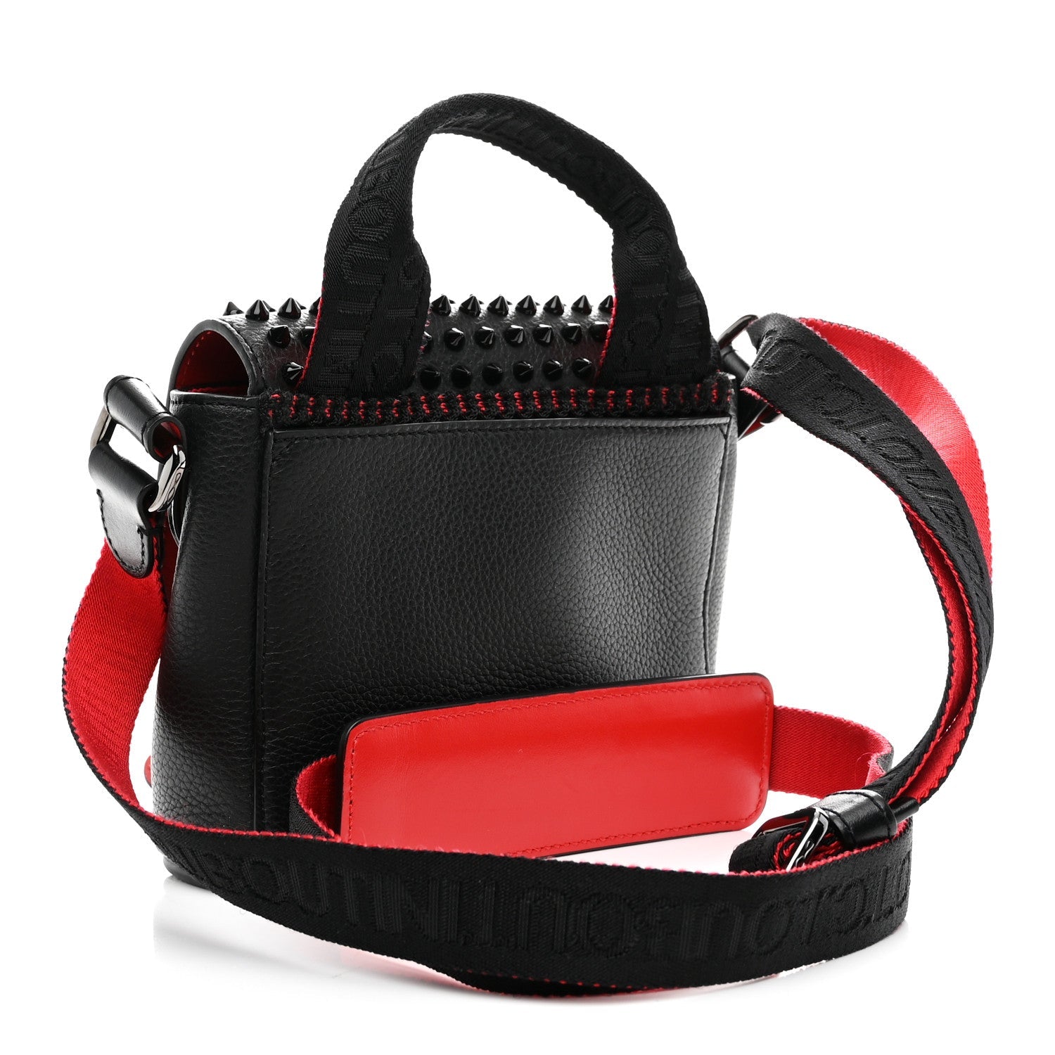 Calfskin Spikes Mini Loubiclic Messenger Black