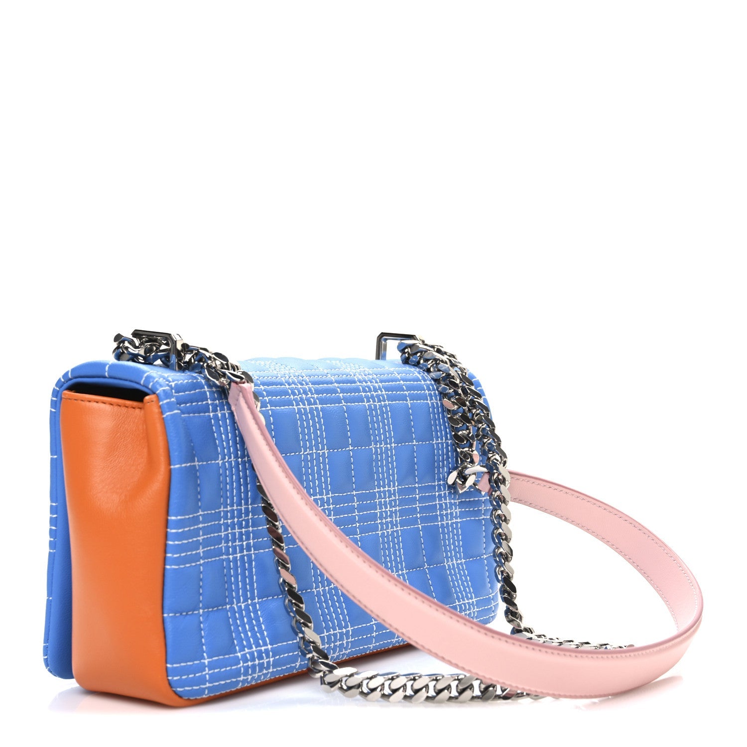 Lambskin Quilted Small Lola Bag Cyan Blue Orange Pink