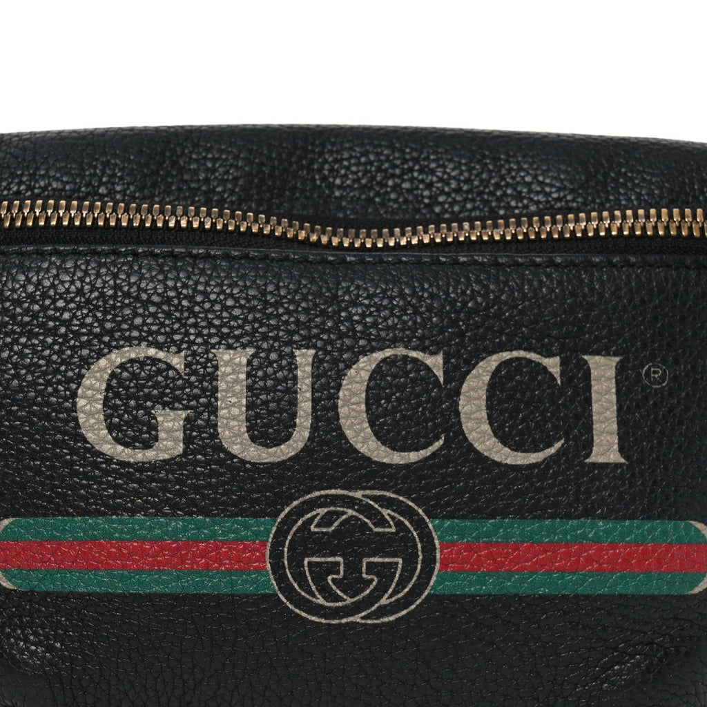 Grained Calfskin Small Logo Belt Bag Black