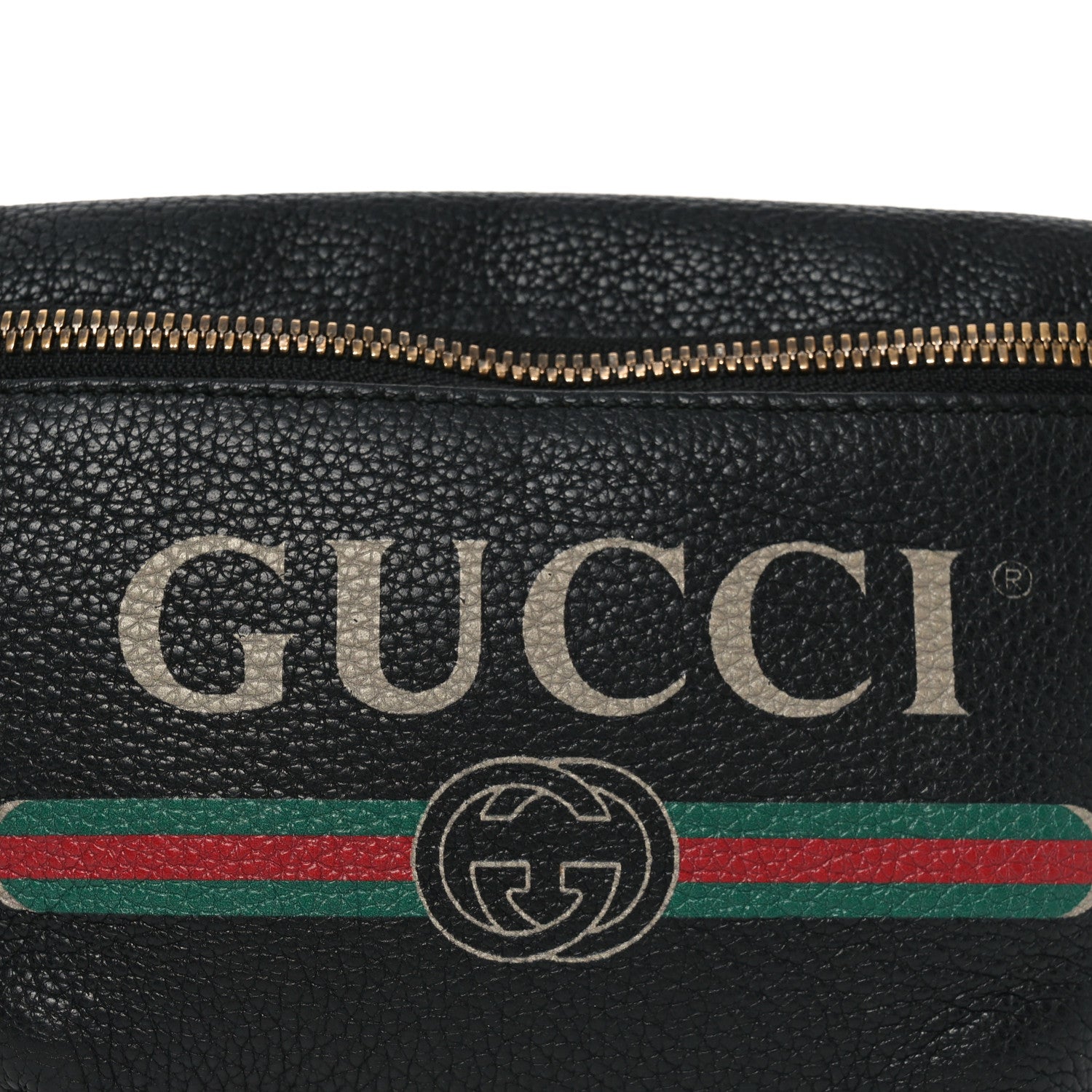 Grained Calfskin Small Logo Belt Bag Black