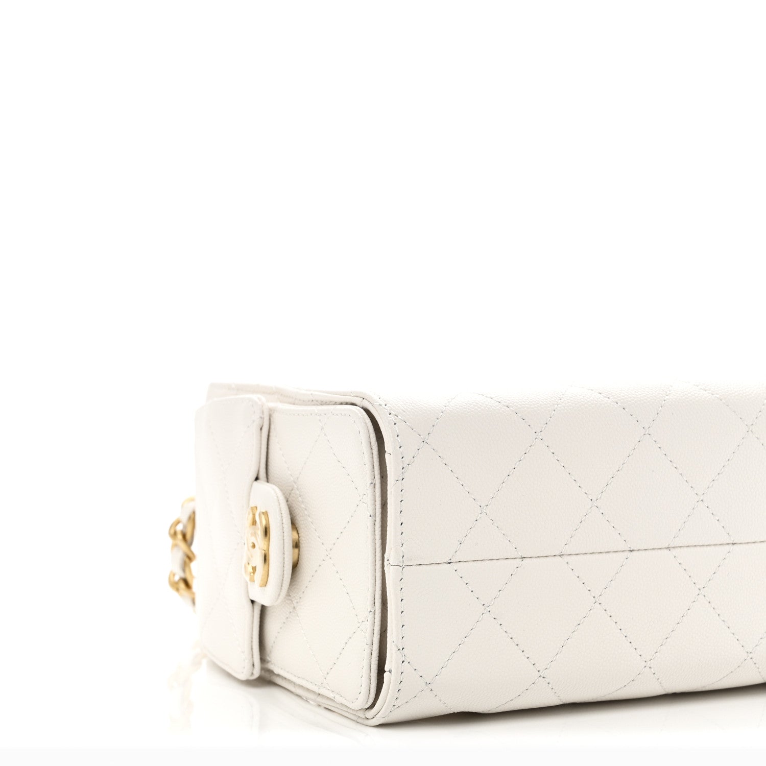 Caviar Quilted Mini Chanel 25 Handbag White