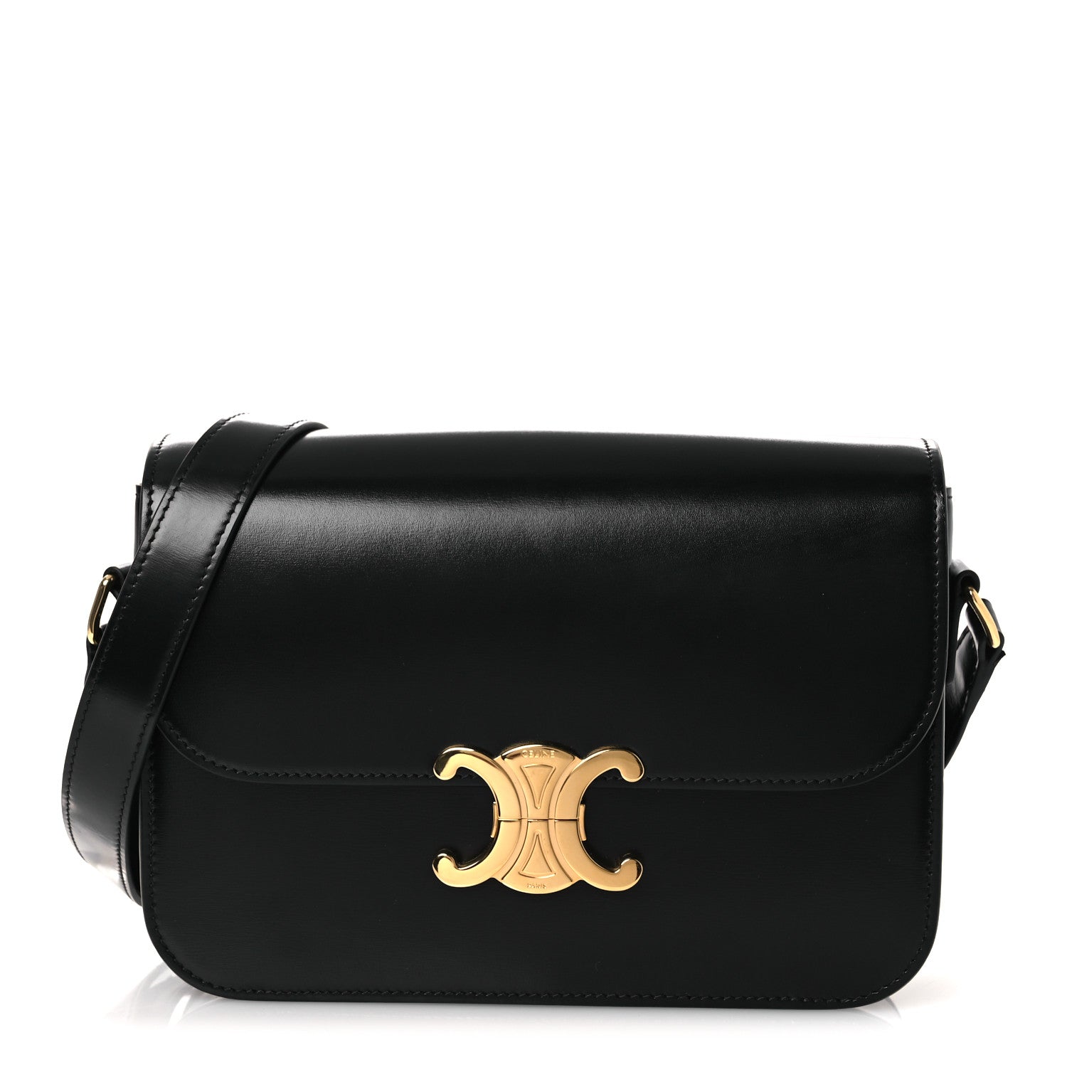Shiny Calfskin Medium Triomphe Black