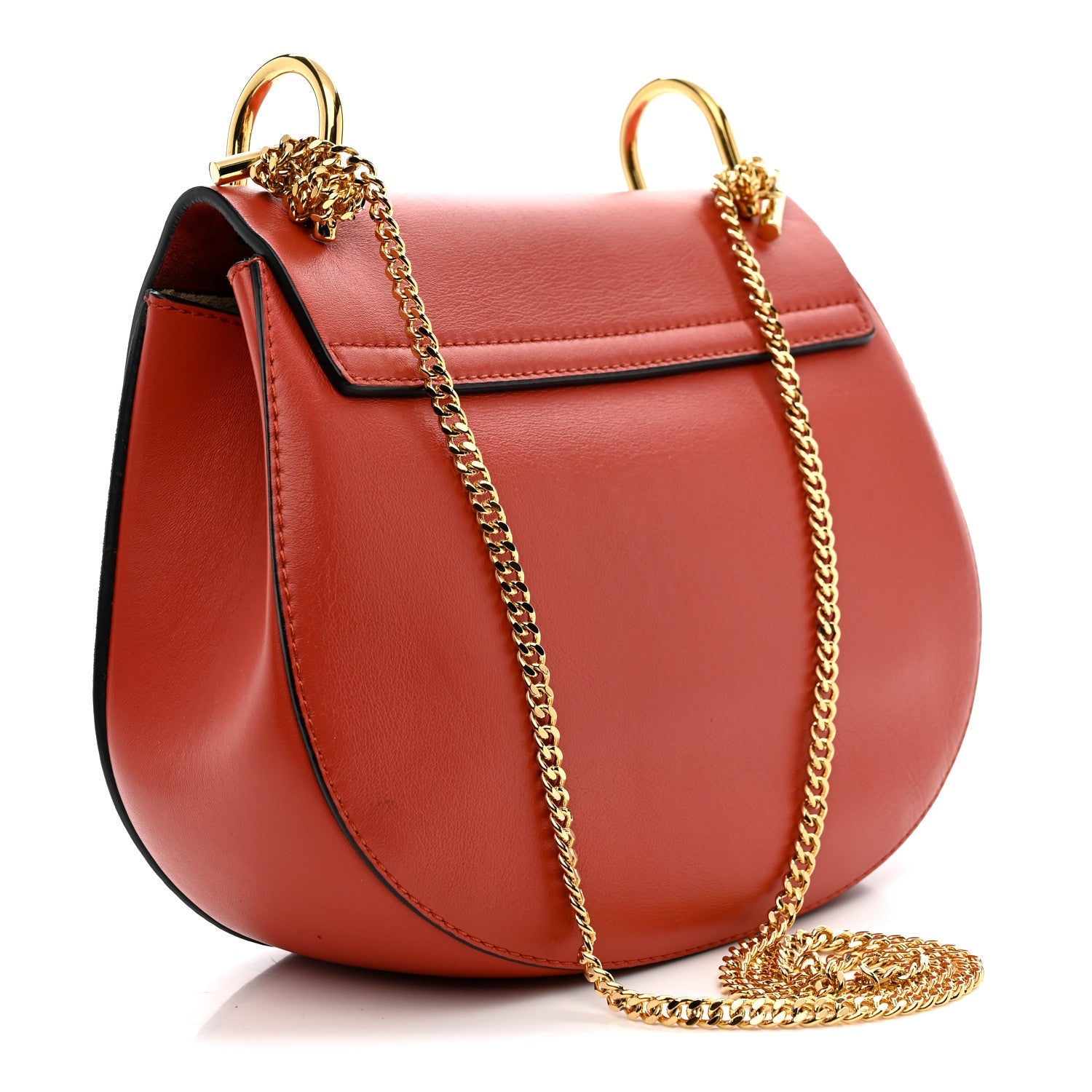 Suede Smooth Calfskin Drew Shoulder Bag Poppy