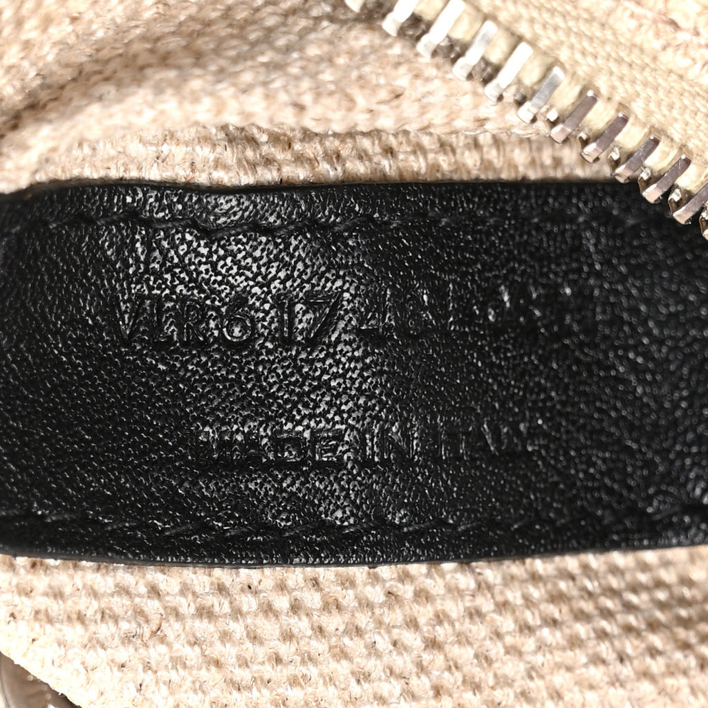 Linen Calfskin Small Rive Gauche Tote Greggio Natural