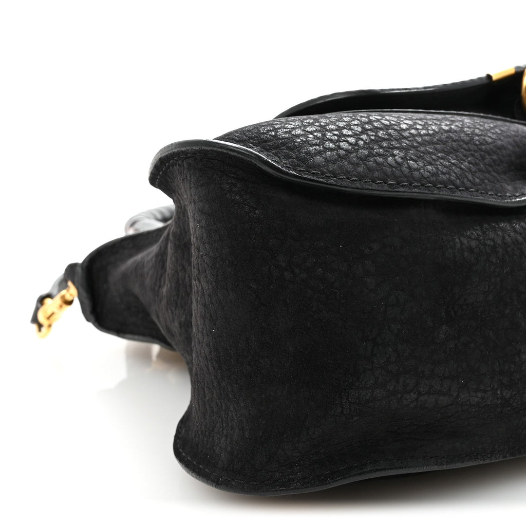 Nubuck Calfskin Medium Marcie Satchel Black