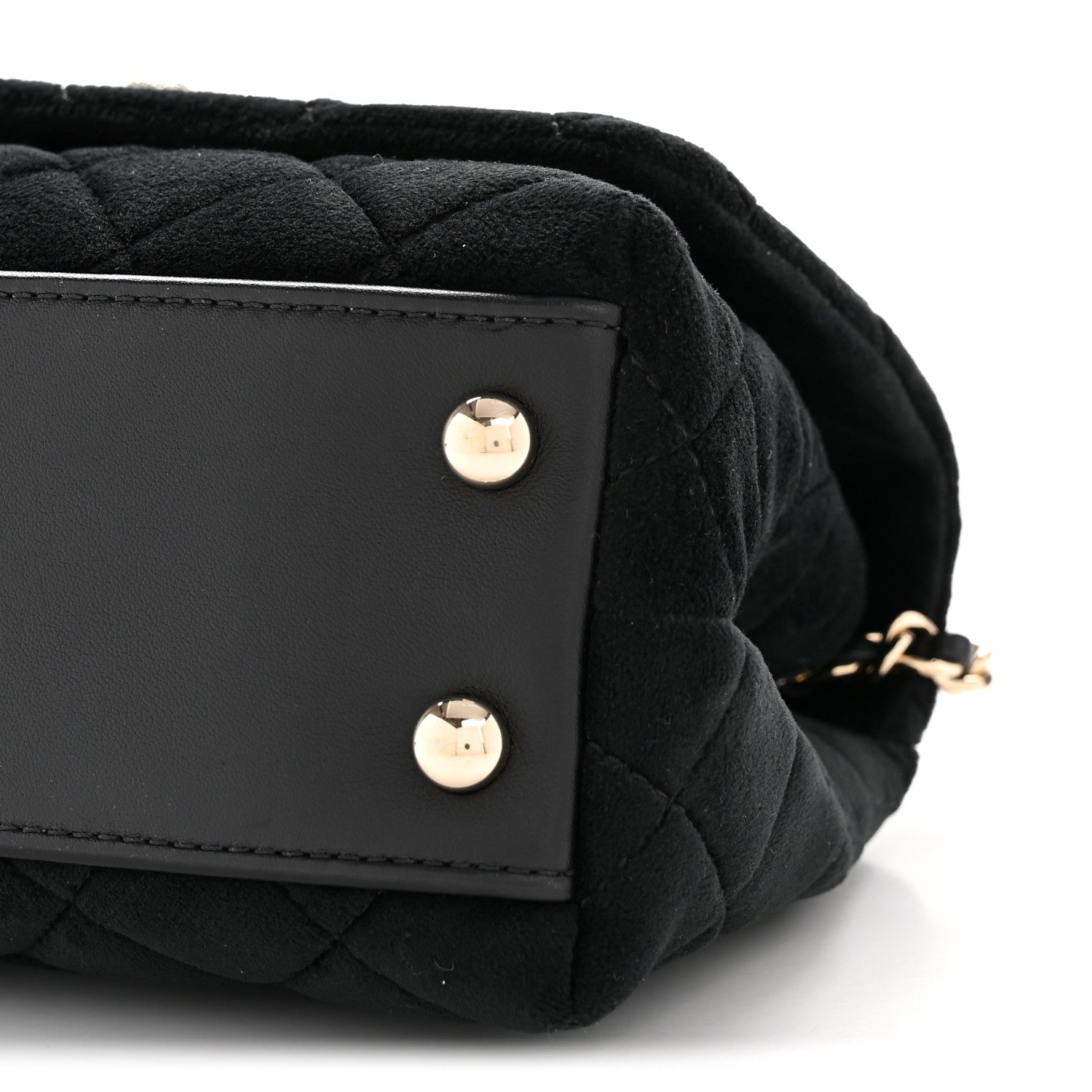 Velvet Crystal Quilted Extra Mini Coco Handle Flap Black