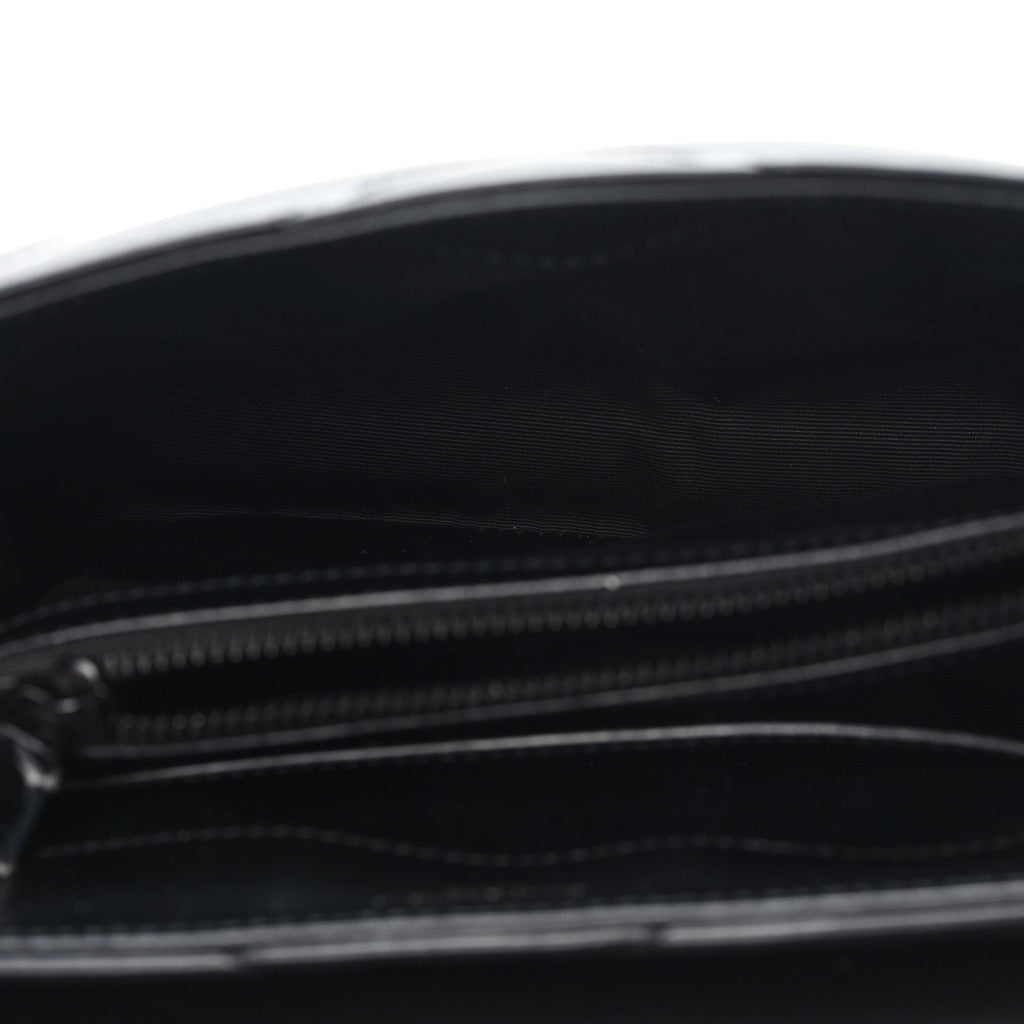 Calfskin Y Quilted Monogram Monochrome Small Loulou Chain Satchel Black
