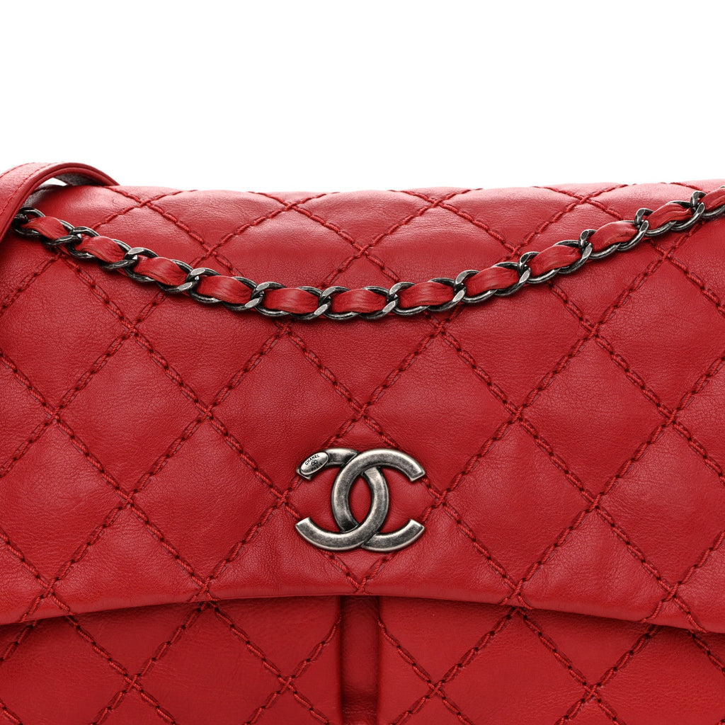Calfskin Ultimate Stitch Flap Red