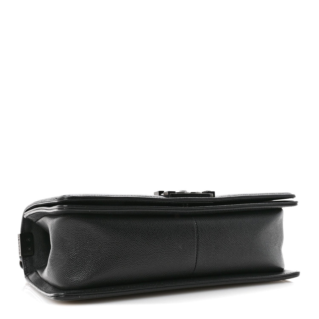 Caviar Quilted Medium Boy Flap So Black