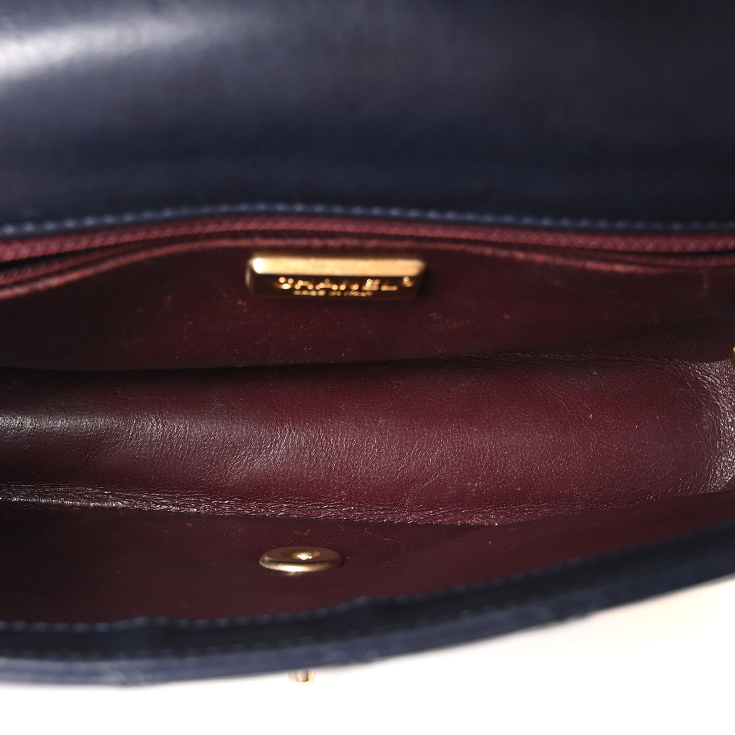 Calfskin Quilted Rock The Corner Flap Navy