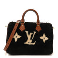 Shearling Monogram LV Ski Cozygram Speedy Bandouliere 25 Chocolate Cream