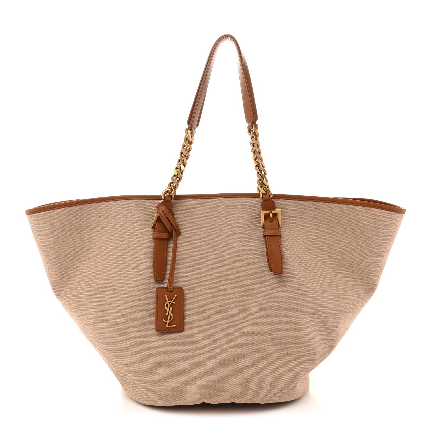 Canvas Calfskin Lauren Panier Tote Desert Dust