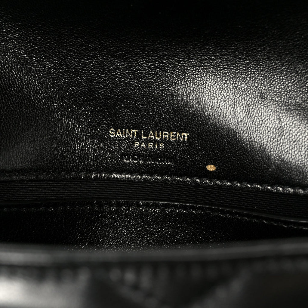 Lambskin Chevron Quilted Mini Loulou Black