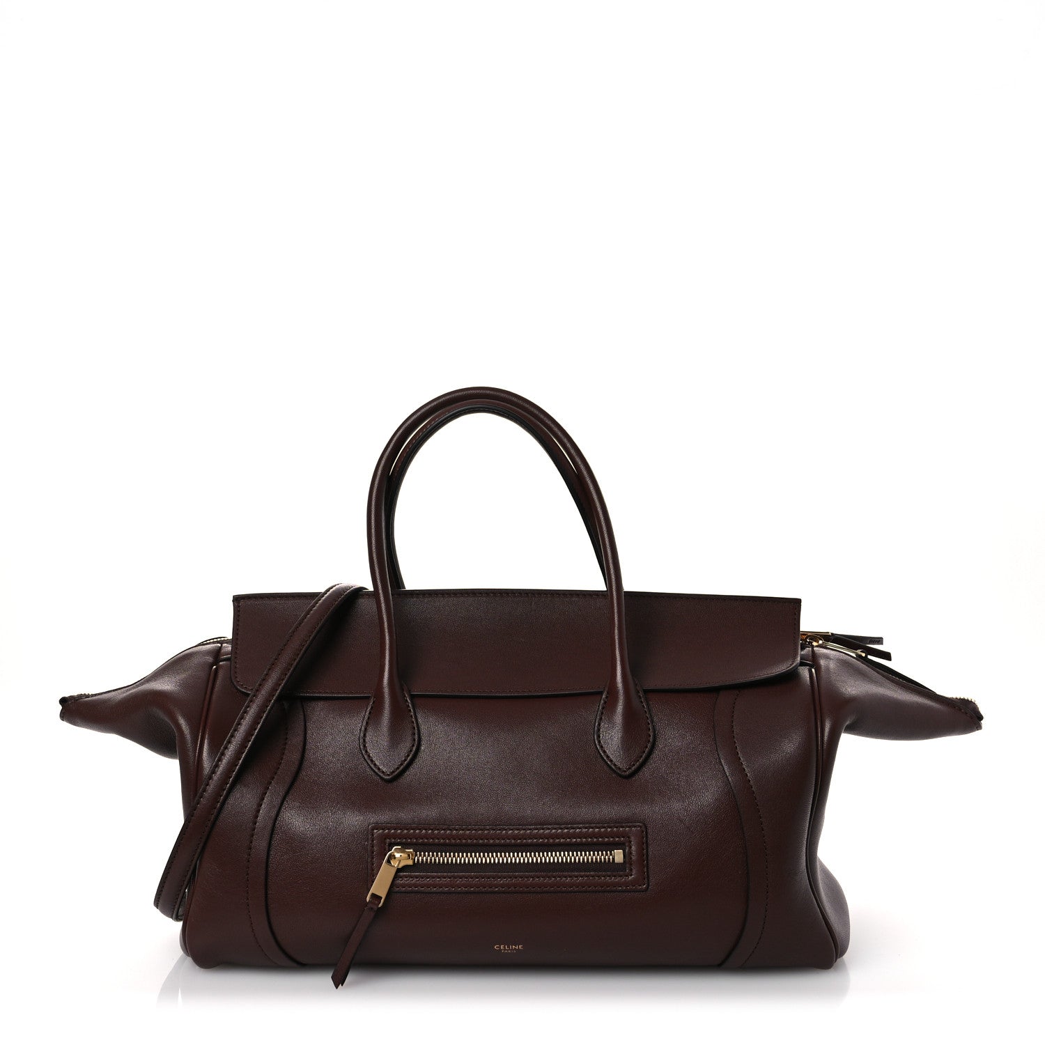 Supple Shiny Lambskin Medium New Luggage Brick