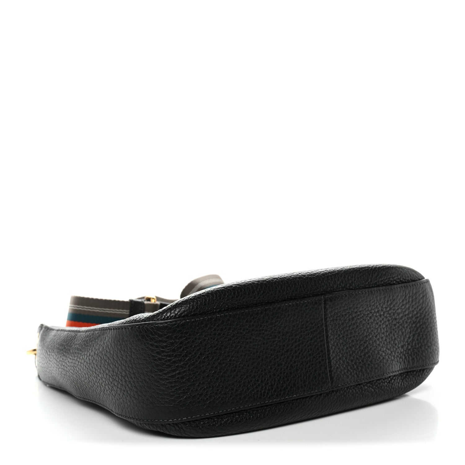 Vitello Phenix Small Zippered Messenger Hobo Black