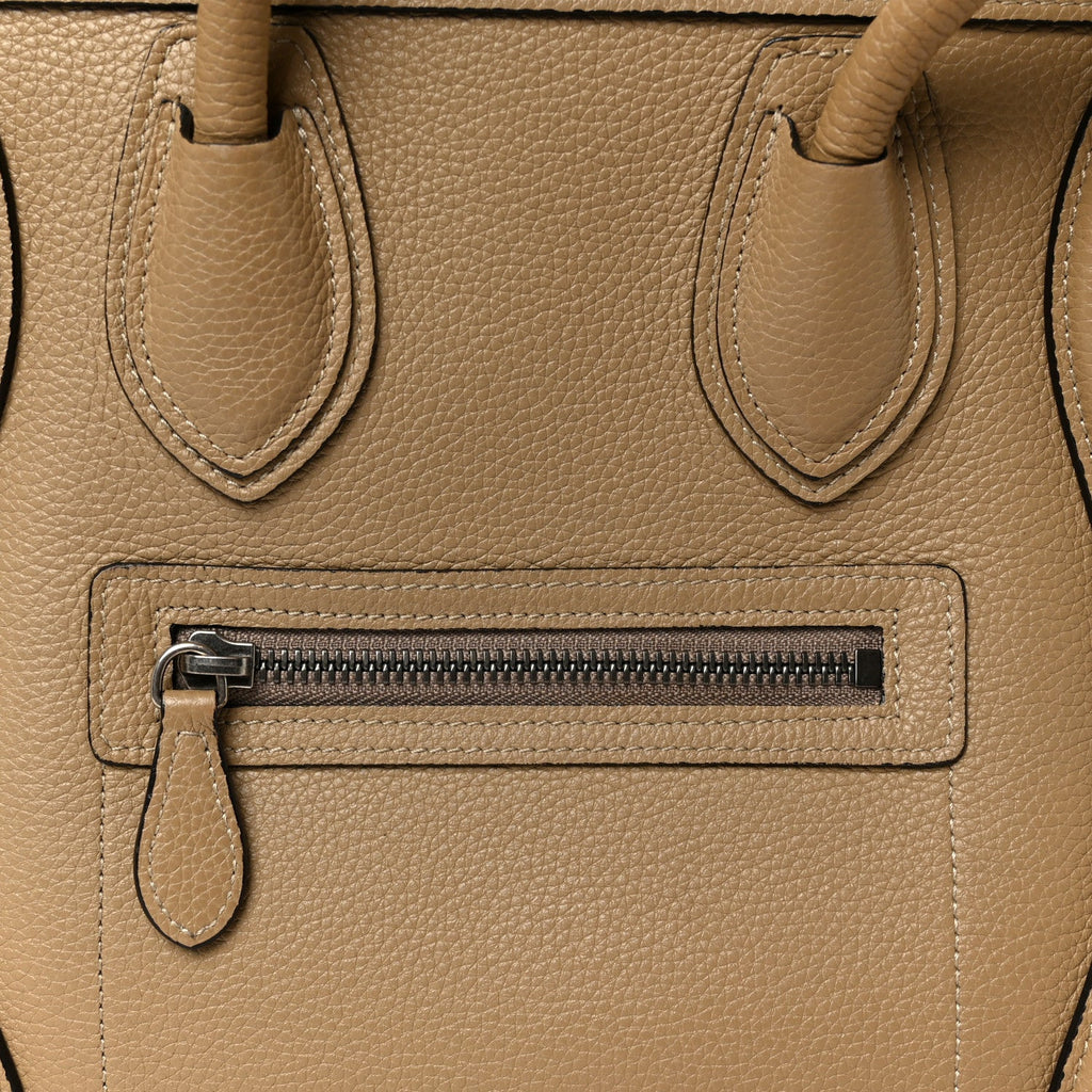 Drummed Calfskin Micro Luggage Dune