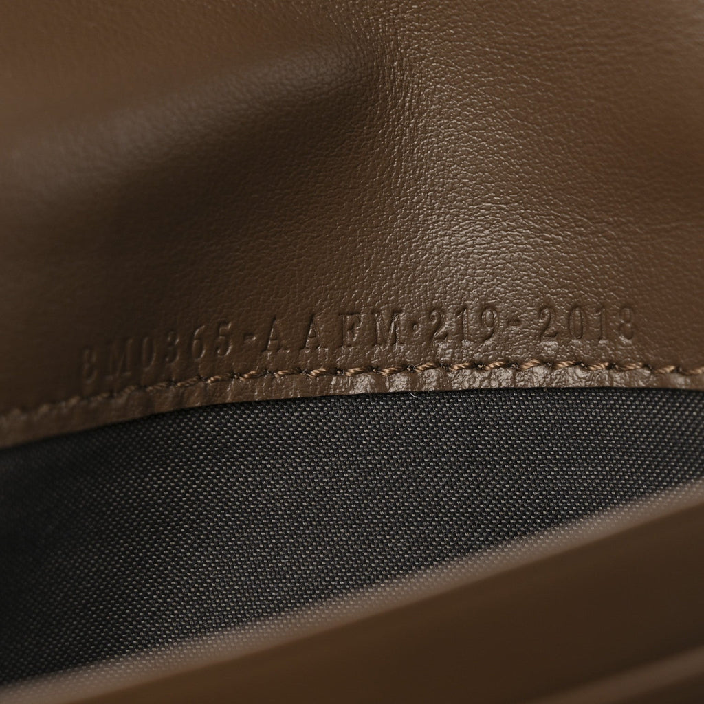 Vitello Soft F is Fendi Bi-Color FF 1974 Embossed Continental Envelope Wallet On Chain Maya Black