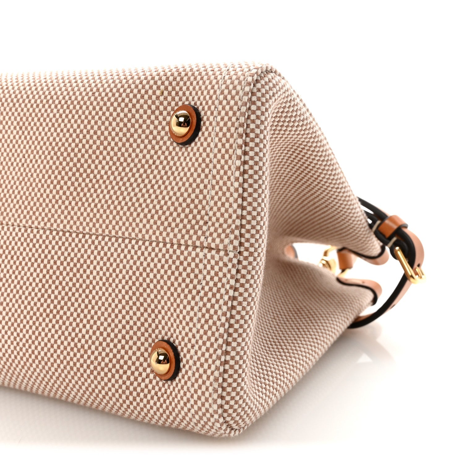 Jacquard Canvas Small Vlogo Antibes Shopping Bag Camel Natural