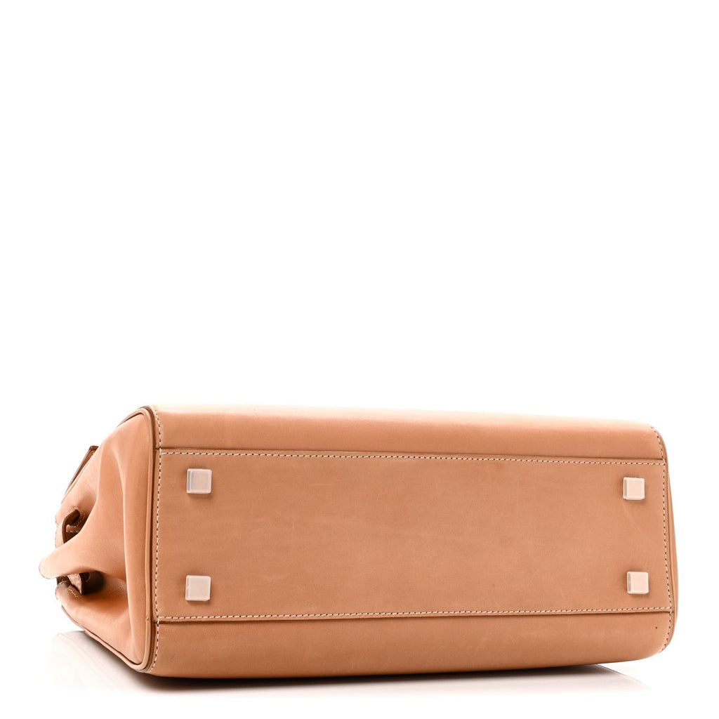 Smooth Vintage Calfskin Le Fermoir Top Handle Bag Vintage Brown
