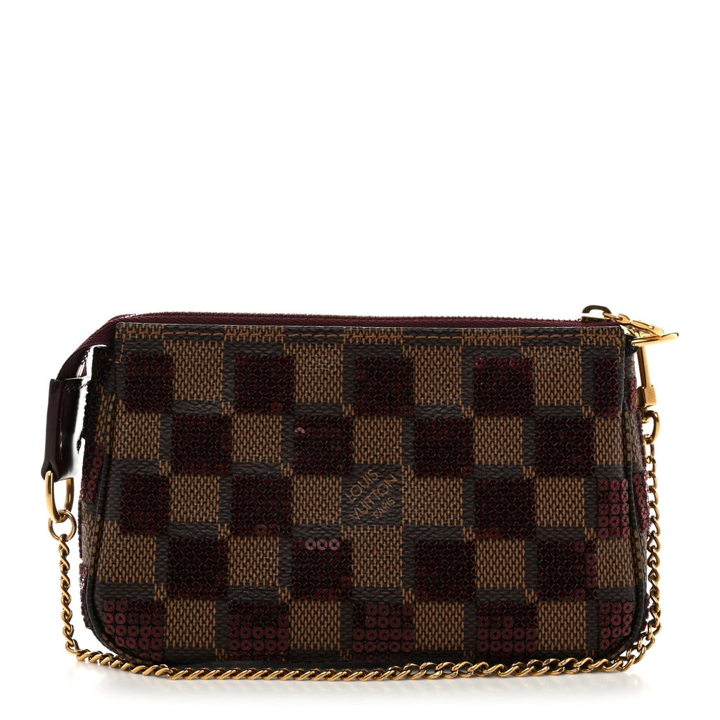 Damier Paillettes Mini Pochette Accessories Red