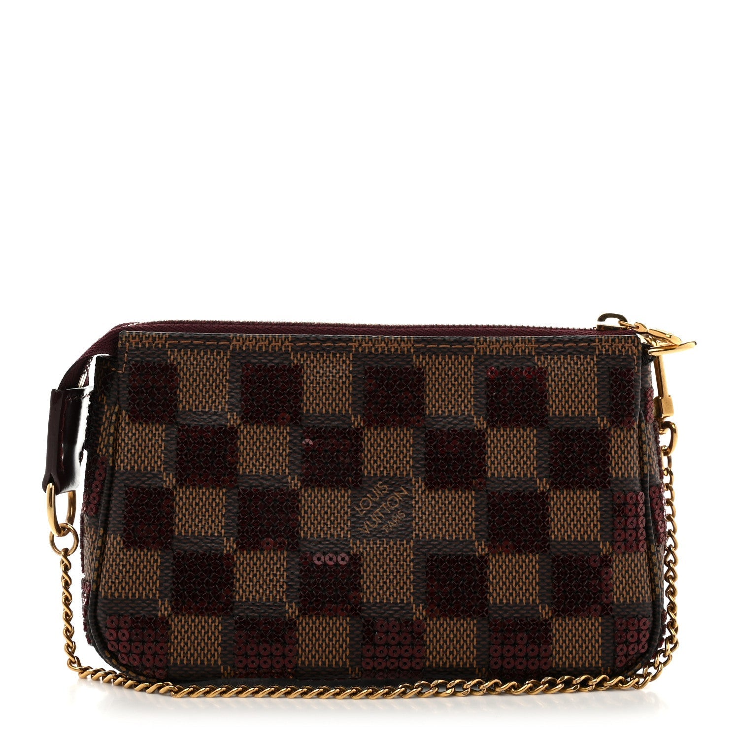 Damier Paillettes Mini Pochette Accessories Red