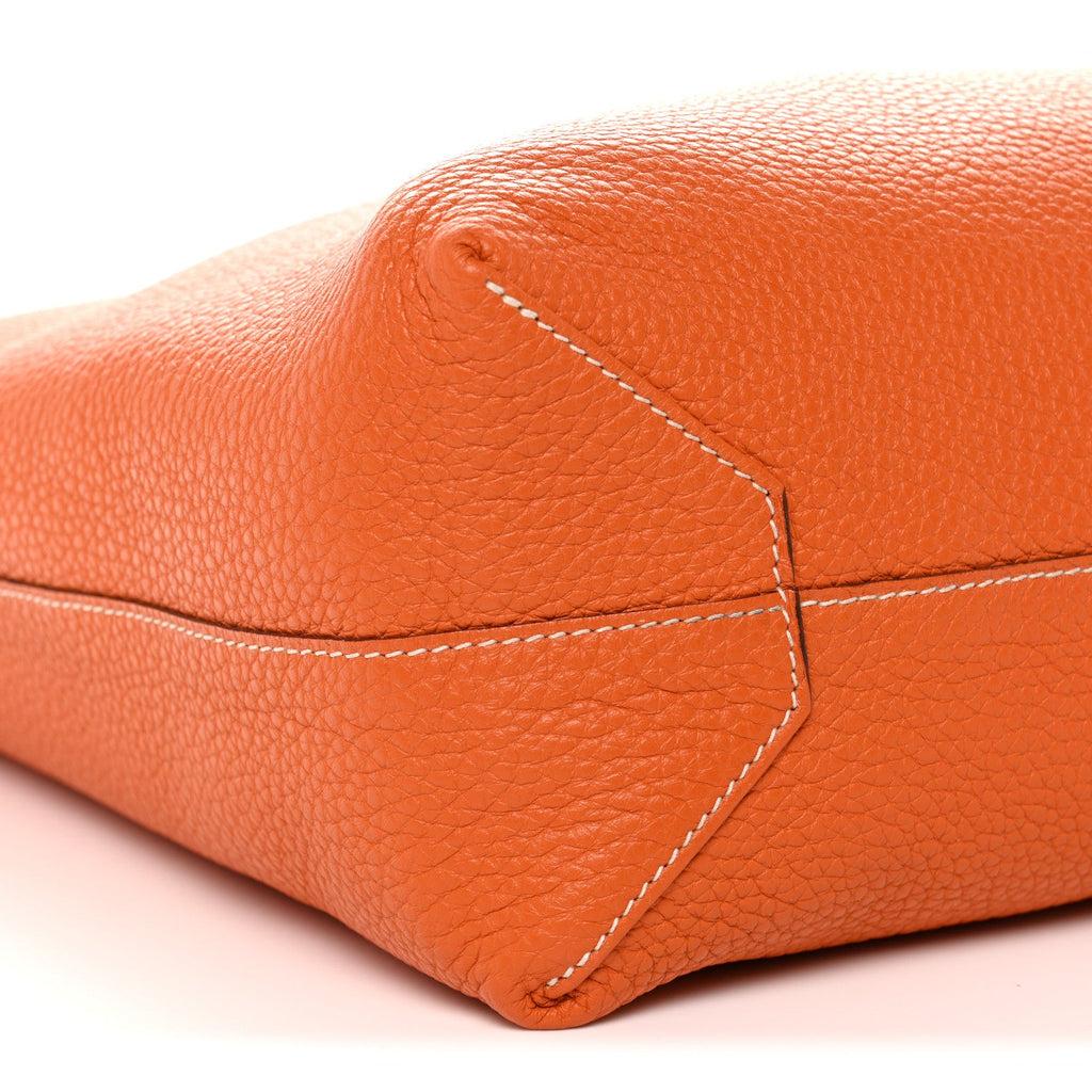 Taurillon Clemence Double Sens 45 Reversible Tote Orange Gold