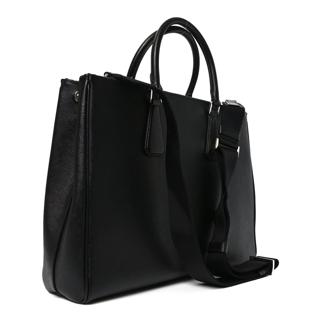 Saffiano Travel Extra Large Galleria Double Zip Tote Black