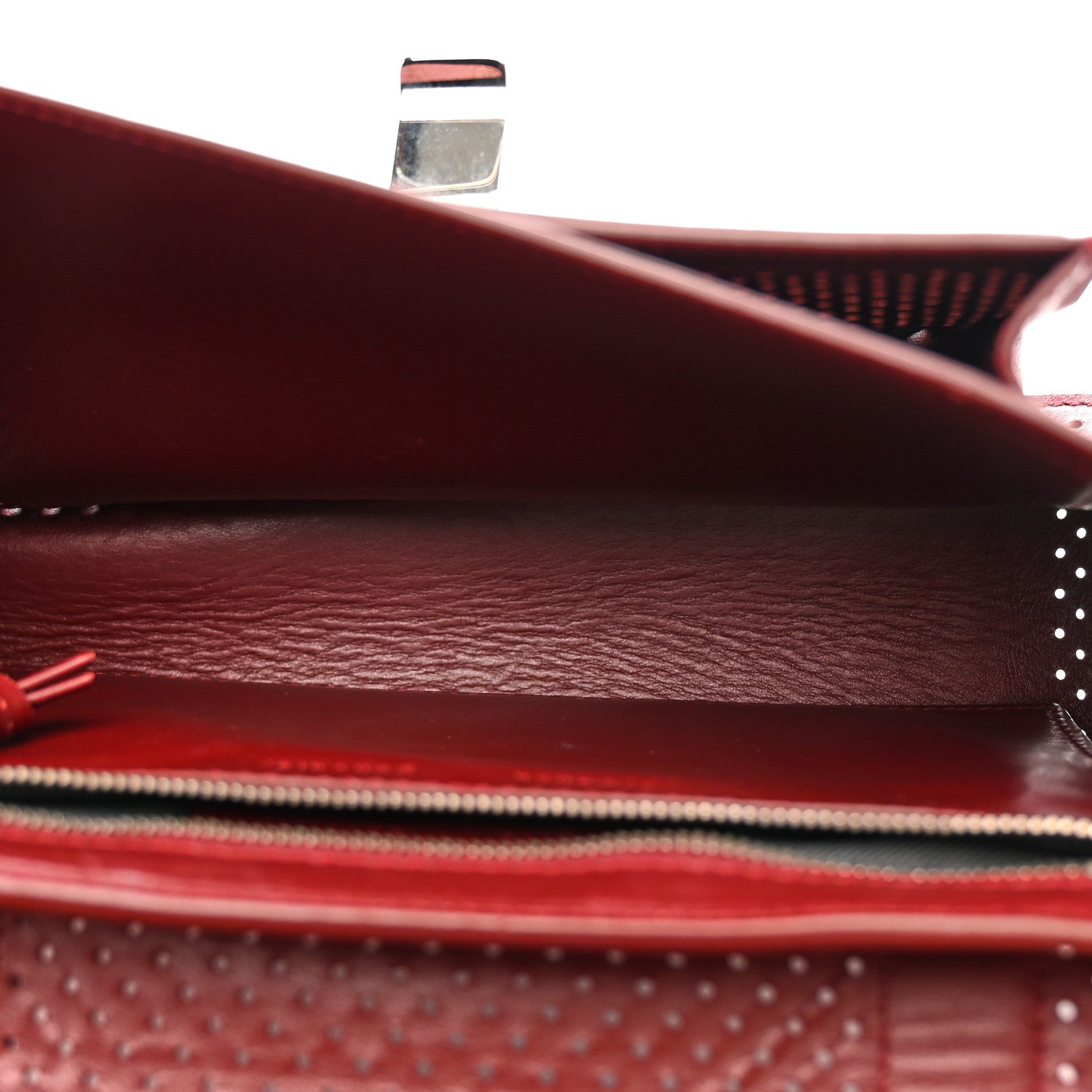 Lambskin Perforated Tiny PS1 Satchel Burgundy