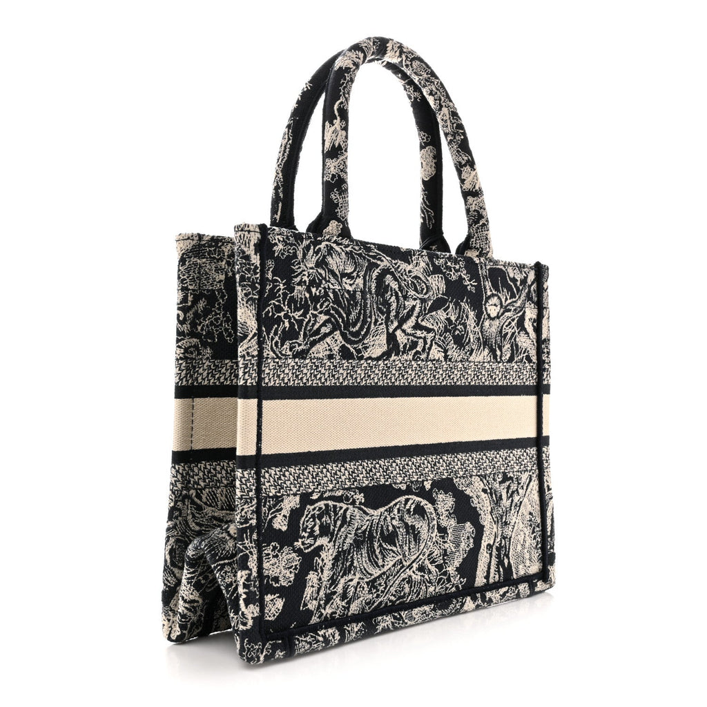 Canvas Embroidered Small Dioriviera Toile De Jouy Book Tote Blue