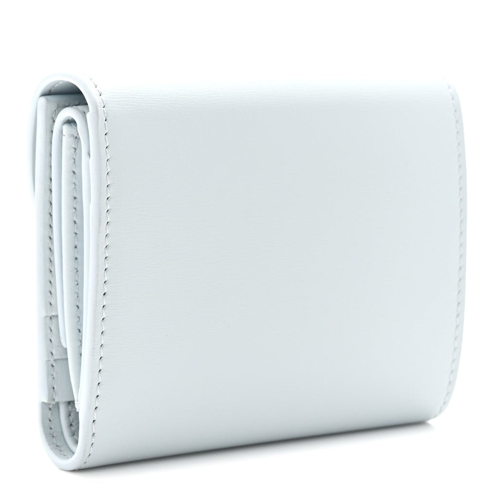 Shiny Calfskin Small Triomphe Wallet Soft Blue